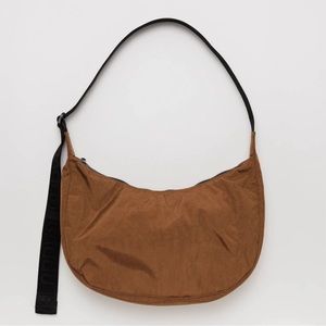 NWT BAGGU Medium Nylon Crescent Bag in Brown